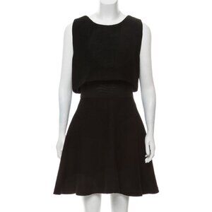 Maje Rituel Mini Mesh-Paneled Dress in Black Size 2